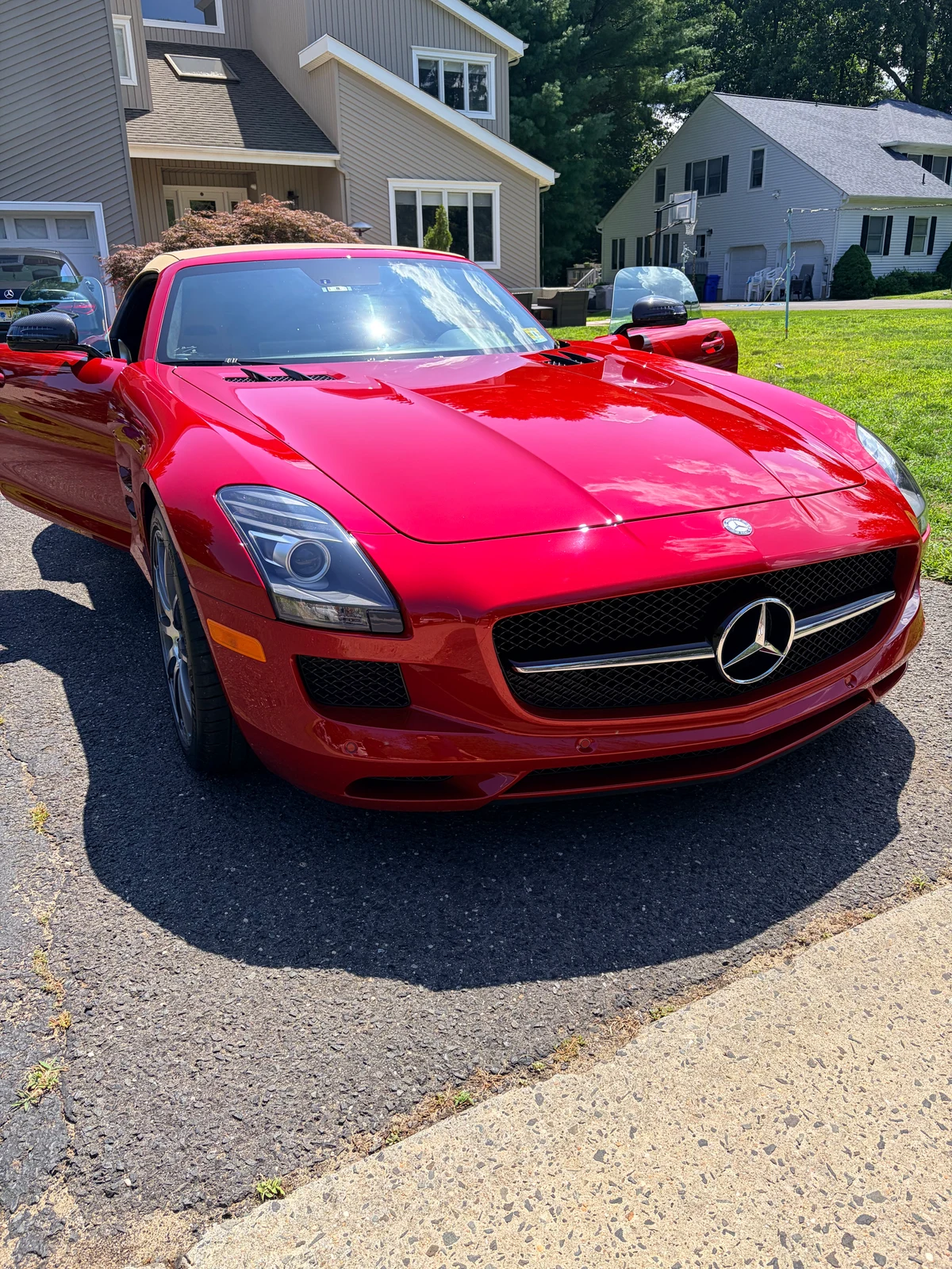 2013 Mercedes-Benz SLS AMG GT Roadster exterior — collector-grade leather preservation case study by Leather & Vinyl Care, New Jersey