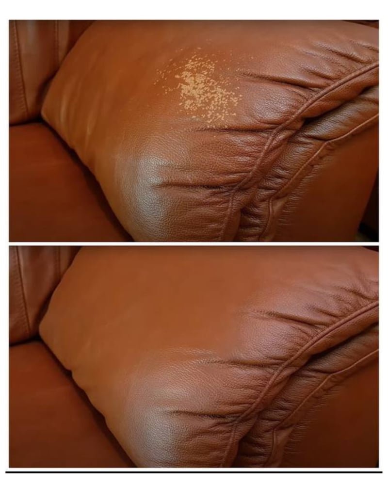 Brown leather armrest repair and restoration NYC
