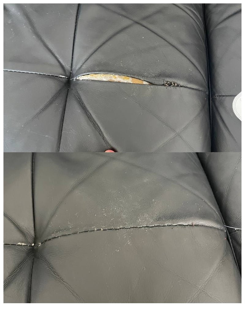 Leather ottoman repair NYC